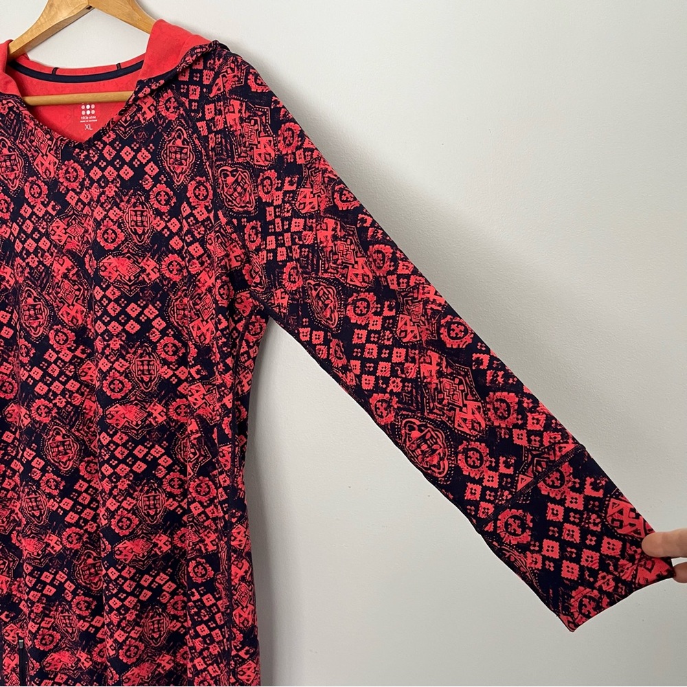 Title Nine Women’s Mercury Abstract Hooded Dress Size XL Long Sleeves Athletic - Picture 6 of 12